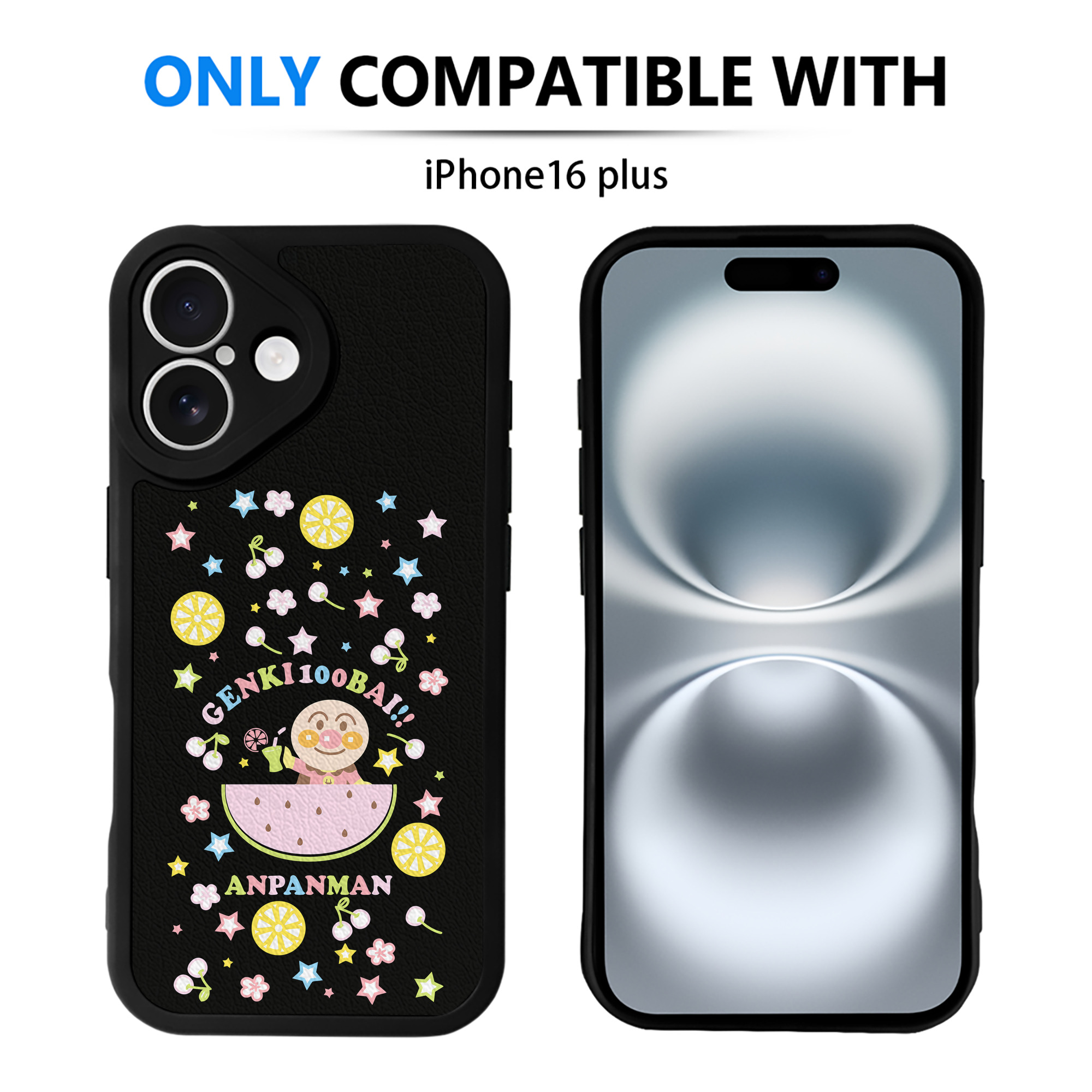 （画像用） アンパンマン Anpanman 【iPhone 16シリーズ対応】シリコンスマホケース（レザー調） 材質：シリコン